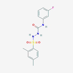 molecular formula C15H16FN3O3S B5236291 2-[(2,4-dimethylphenyl)sulfonyl]-N-(3-fluorophenyl)hydrazinecarboxamide 