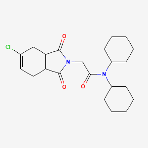 molecular formula C22H31ClN2O3 B5236314 2-(5-chloro-1,3-dioxo-1,3,3a,4,7,7a-hexahydro-2H-isoindol-2-yl)-N,N-dicyclohexylacetamide 