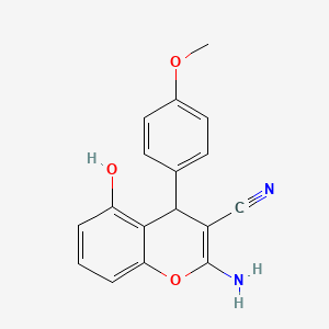 molecular formula C17H14N2O3 B5236315 2-amino-5-hydroxy-4-(4-methoxyphenyl)-4H-chromene-3-carbonitrile 