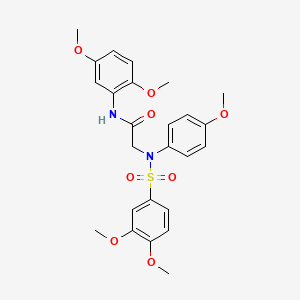 molecular formula C25H28N2O8S B5236316 N~1~-(2,5-dimethoxyphenyl)-N~2~-[(3,4-dimethoxyphenyl)sulfonyl]-N~2~-(4-methoxyphenyl)glycinamide 