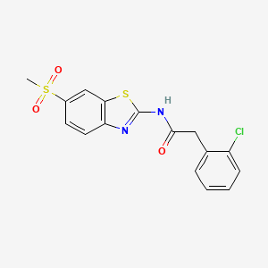 molecular formula C16H13ClN2O3S2 B5236327 2-(2-chlorophenyl)-N-[6-(methylsulfonyl)-1,3-benzothiazol-2-yl]acetamide 