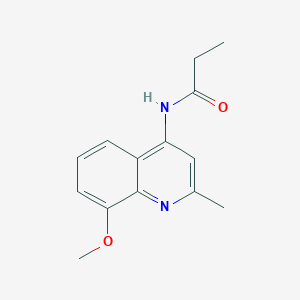 molecular formula C14H16N2O2 B5236334 N-(8-methoxy-2-methyl-4-quinolinyl)propanamide 