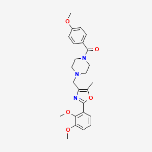 molecular formula C25H29N3O5 B5236362 1-{[2-(2,3-dimethoxyphenyl)-5-methyl-1,3-oxazol-4-yl]methyl}-4-(4-methoxybenzoyl)piperazine 