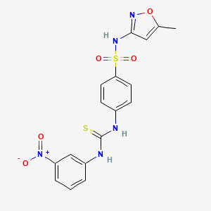 molecular formula C17H15N5O5S2 B5236370 N-(5-methyl-3-isoxazolyl)-4-({[(3-nitrophenyl)amino]carbonothioyl}amino)benzenesulfonamide 