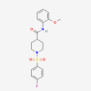 molecular formula C19H21FN2O4S B5236387 1-[(4-fluorophenyl)sulfonyl]-N-(2-methoxyphenyl)-4-piperidinecarboxamide CAS No. 460046-48-4