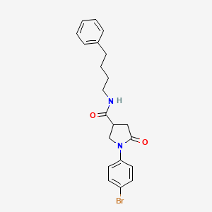 1-(4-bromophenyl)-5-oxo-N-(4-phenylbutyl)-3-pyrrolidinecarboxamide