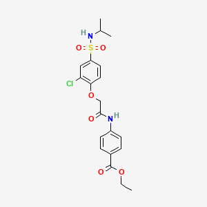 molecular formula C20H23ClN2O6S B5236417 ethyl 4-[({2-chloro-4-[(isopropylamino)sulfonyl]phenoxy}acetyl)amino]benzoate 