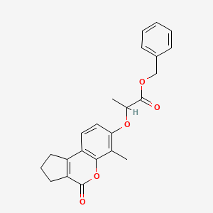 benzyl 2-[(6-methyl-4-oxo-1,2,3,4-tetrahydrocyclopenta[c]chromen-7-yl)oxy]propanoate
