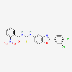 molecular formula C21H12Cl2N4O4S B5236492 N-({[2-(3,4-dichlorophenyl)-1,3-benzoxazol-5-yl]amino}carbonothioyl)-2-nitrobenzamide 