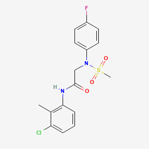 molecular formula C16H16ClFN2O3S B5236512 N~1~-(3-chloro-2-methylphenyl)-N~2~-(4-fluorophenyl)-N~2~-(methylsulfonyl)glycinamide 