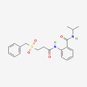 molecular formula C20H24N2O4S B5236525 2-{[3-(benzylsulfonyl)propanoyl]amino}-N-isopropylbenzamide 