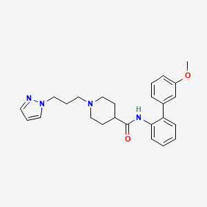 molecular formula C25H30N4O2 B5236545 N-(3'-methoxy-2-biphenylyl)-1-[3-(1H-pyrazol-1-yl)propyl]-4-piperidinecarboxamide 