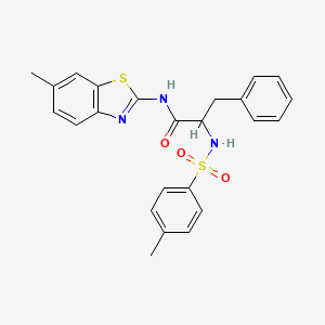 molecular formula C24H23N3O3S2 B5236548 N-(6-methyl-1,3-benzothiazol-2-yl)-N-[(4-methylphenyl)sulfonyl]phenylalaninamide 