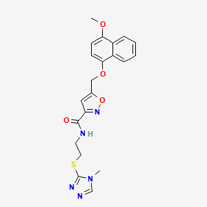 molecular formula C21H21N5O4S B5236559 5-{[(4-methoxy-1-naphthyl)oxy]methyl}-N-{2-[(4-methyl-4H-1,2,4-triazol-3-yl)thio]ethyl}-3-isoxazolecarboxamide 