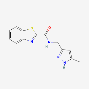 molecular formula C13H12N4OS B5236584 N-[(3-methyl-1H-pyrazol-5-yl)methyl]-1,3-benzothiazole-2-carboxamide 