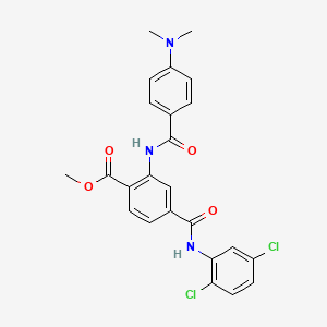 molecular formula C24H21Cl2N3O4 B5236586 methyl 4-{[(2,5-dichlorophenyl)amino]carbonyl}-2-{[4-(dimethylamino)benzoyl]amino}benzoate 