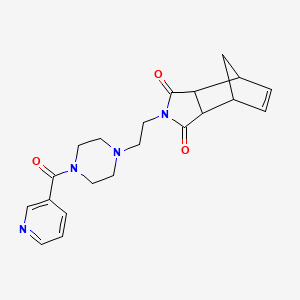 molecular formula C21H24N4O3 B5236634 4-{2-[4-(3-pyridinylcarbonyl)-1-piperazinyl]ethyl}-4-azatricyclo[5.2.1.0~2,6~]dec-8-ene-3,5-dione 
