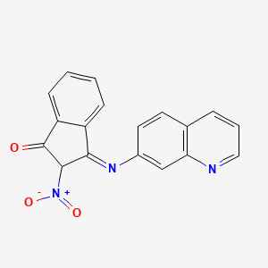 molecular formula C18H11N3O3 B5236646 2-nitro-3-(7-quinolinylimino)-1-indanone 