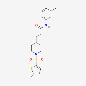 molecular formula C20H26N2O3S2 B5236660 N-(3-methylphenyl)-3-{1-[(5-methyl-2-thienyl)sulfonyl]-4-piperidinyl}propanamide 