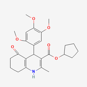 cyclopentyl 2-methyl-5-oxo-4-(2,4,5-trimethoxyphenyl)-1,4,5,6,7,8-hexahydro-3-quinolinecarboxylate