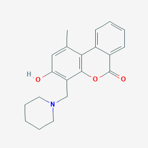 molecular formula C20H21NO3 B5236727 3-hydroxy-1-methyl-4-(1-piperidinylmethyl)-6H-benzo[c]chromen-6-one 