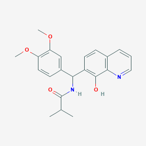 molecular formula C22H24N2O4 B5236777 N-[(3,4-dimethoxyphenyl)(8-hydroxy-7-quinolinyl)methyl]-2-methylpropanamide 