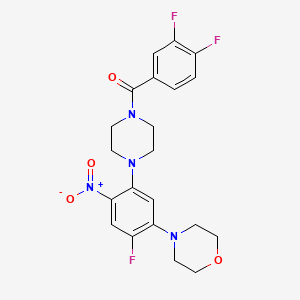 molecular formula C21H21F3N4O4 B5236806 4-{5-[4-(3,4-difluorobenzoyl)-1-piperazinyl]-2-fluoro-4-nitrophenyl}morpholine 