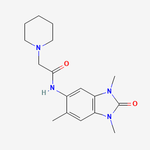 molecular formula C17H24N4O2 B5236833 2-(1-piperidinyl)-N-(1,3,6-trimethyl-2-oxo-2,3-dihydro-1H-benzimidazol-5-yl)acetamide 