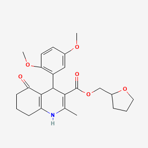 molecular formula C24H29NO6 B5236870 tetrahydro-2-furanylmethyl 4-(2,5-dimethoxyphenyl)-2-methyl-5-oxo-1,4,5,6,7,8-hexahydro-3-quinolinecarboxylate 