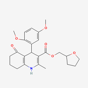 Tetrahydrofuran-2-ylmethyl 4-(2,5-dimethoxyphenyl)-2-methyl-5-oxo-1,4,5,6,7,8-hexahydroquinoline-3-carboxylate