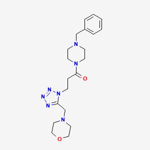 molecular formula C20H29N7O2 B5236877 4-({1-[3-(4-benzyl-1-piperazinyl)-3-oxopropyl]-1H-tetrazol-5-yl}methyl)morpholine 
