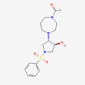 molecular formula C16H23N3O4S B5236882 4-[(3S*,4S*)-4-hydroxy-1-(phenylsulfonyl)-3-pyrrolidinyl]-1,4-diazepane-1-carbaldehyde 