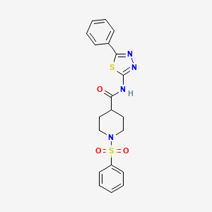 molecular formula C20H20N4O3S2 B5236889 1-(phenylsulfonyl)-N-(5-phenyl-1,3,4-thiadiazol-2-yl)-4-piperidinecarboxamide 