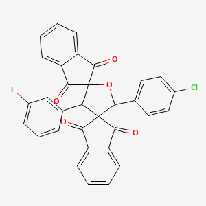 molecular formula C32H18ClFO5 B5236901 5'-(4-chlorophenyl)-3'-(3-fluorophenyl)dispiro[indene-2,2'-furan-4',2''-indene]-1,1'',3,3''-tetrone 