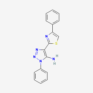 molecular formula C17H13N5S B5236907 1-phenyl-4-(4-phenyl-1,3-thiazol-2-yl)-1H-1,2,3-triazol-5-amine 