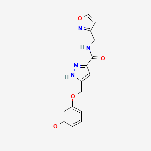 molecular formula C16H16N4O4 B5236910 N-(3-isoxazolylmethyl)-5-[(3-methoxyphenoxy)methyl]-1H-pyrazole-3-carboxamide 