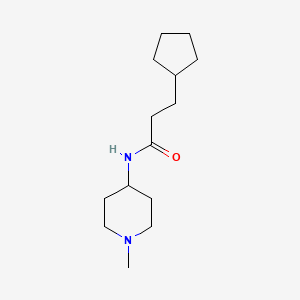 molecular formula C14H26N2O B5236924 3-cyclopentyl-N-(1-methyl-4-piperidinyl)propanamide 