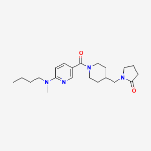 molecular formula C21H32N4O2 B5236925 1-{[1-({6-[butyl(methyl)amino]-3-pyridinyl}carbonyl)-4-piperidinyl]methyl}-2-pyrrolidinone 