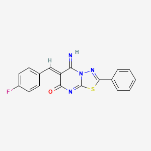 molecular formula C18H11FN4OS B5236929 6-(4-fluorobenzylidene)-5-imino-2-phenyl-5,6-dihydro-7H-[1,3,4]thiadiazolo[3,2-a]pyrimidin-7-one 