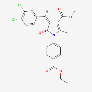 molecular formula C23H19Cl2NO5 B5236967 methyl 4-(3,4-dichlorobenzylidene)-1-[4-(ethoxycarbonyl)phenyl]-2-methyl-5-oxo-4,5-dihydro-1H-pyrrole-3-carboxylate 