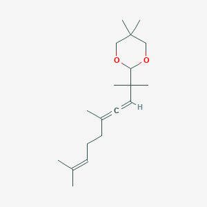 molecular formula C19H32O2 B5237022 5,5-dimethyl-2-(1,1,4,8-tetramethyl-2,3,7-nonatrien-1-yl)-1,3-dioxane 
