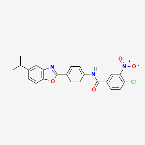 4-chloro-N-[4-(5-isopropyl-1,3-benzoxazol-2-yl)phenyl]-3-nitrobenzamide