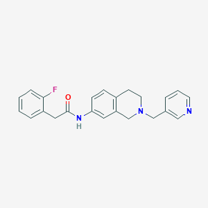 molecular formula C23H22FN3O B5237040 2-(2-fluorophenyl)-N-[2-(3-pyridinylmethyl)-1,2,3,4-tetrahydro-7-isoquinolinyl]acetamide 