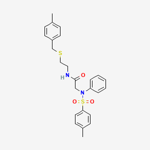 molecular formula C25H28N2O3S2 B5237043 N~1~-{2-[(4-methylbenzyl)thio]ethyl}-N~2~-[(4-methylphenyl)sulfonyl]-N~2~-phenylglycinamide 