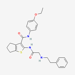 molecular formula C26H29N3O3S B5237048 N-(4-ethoxyphenyl)-2-{[N-(2-phenylethyl)glycyl]amino}-5,6-dihydro-4H-cyclopenta[b]thiophene-3-carboxamide 