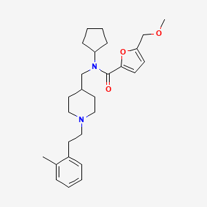 molecular formula C27H38N2O3 B5237060 N-cyclopentyl-5-(methoxymethyl)-N-({1-[2-(2-methylphenyl)ethyl]-4-piperidinyl}methyl)-2-furamide 