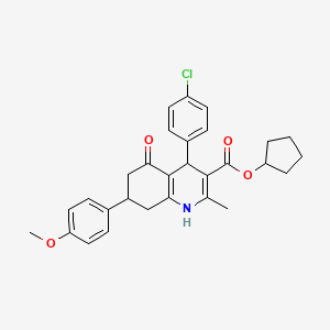 molecular formula C29H30ClNO4 B5237118 cyclopentyl 4-(4-chlorophenyl)-7-(4-methoxyphenyl)-2-methyl-5-oxo-1,4,5,6,7,8-hexahydro-3-quinolinecarboxylate 