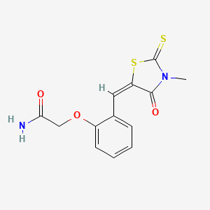 molecular formula C13H12N2O3S2 B5237124 2-{2-[(3-methyl-4-oxo-2-thioxo-1,3-thiazolidin-5-ylidene)methyl]phenoxy}acetamide 