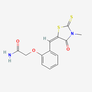 2-[2-[(E)-(3-methyl-4-oxo-2-sulfanylidene-1,3-thiazolidin-5-ylidene)methyl]phenoxy]acetamide