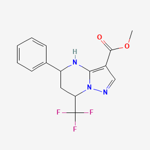molecular formula C15H14F3N3O2 B5237130 methyl 5-phenyl-7-(trifluoromethyl)-4,5,6,7-tetrahydropyrazolo[1,5-a]pyrimidine-3-carboxylate 